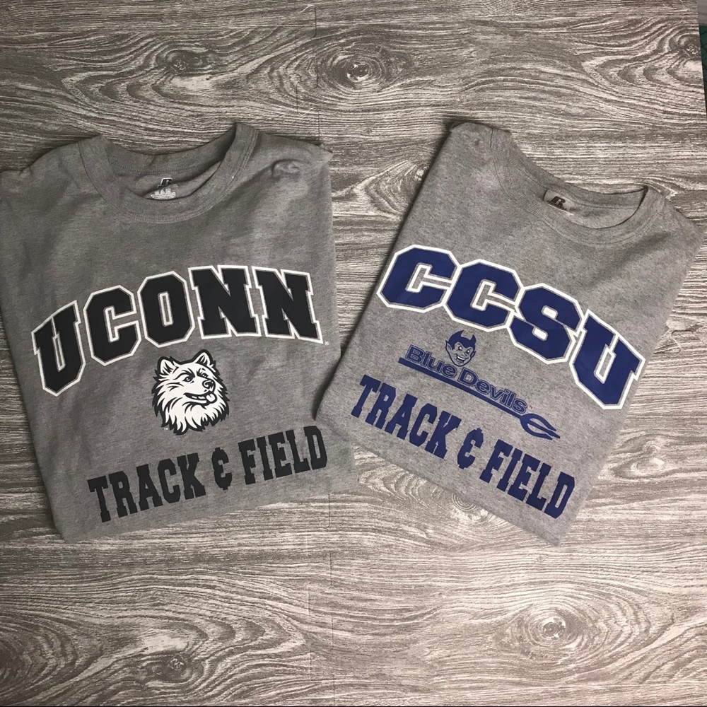 Men’s XL RUSSEL ATHLETIC UConn-CCSU Track T-Shirts